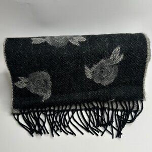 Elegant Black and Gray Floral Scarves